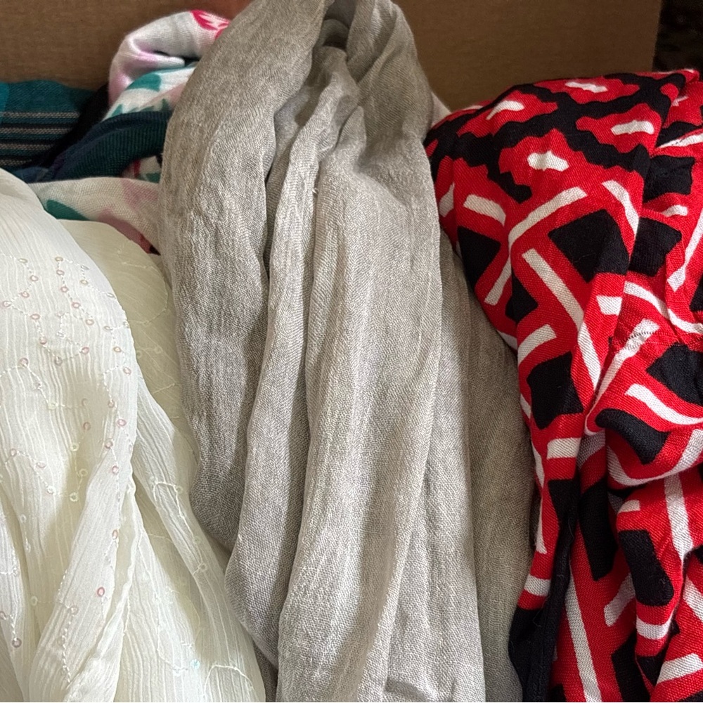 Neutral Light Gray Scarf - Soft Lightweight Layer